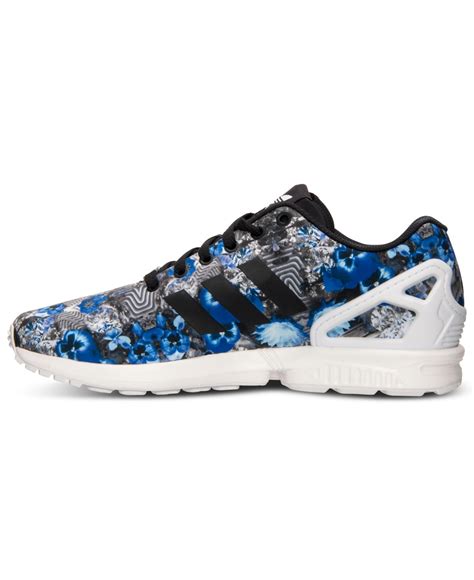 ADIDAS ZX Flux Floral Blue Print Running Shoes AQ8600